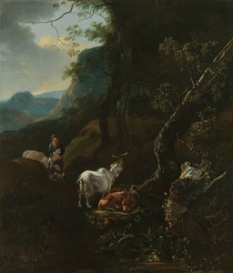 Uma Xerife com Animais numa Paisagem de Montanha