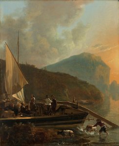 Italianate River Landscape
Um Barco na Margem de um Rio