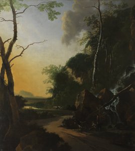 Paisagem italiana com pescadores de caranguejos de Adam Pynacker