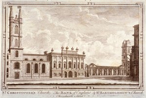 Banco da Inglaterra, St Christopher-le-Stocks e St Bartholomew-by-the-Exchange, Londres, c1775 de Adam Smith