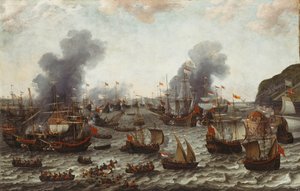 A Batalha de Gibraltar, entre as frotas holandesa e espanhola, 25 de abril de 1607, 1639