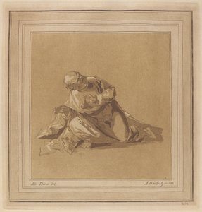 Um Apóstolo Agachado (São Pedro) de Adam von Bartsch, after a drawing formerly attributed to Albrecht Dürer