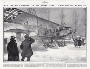 Biplano britânico, em, um, aeródromo, perto, hollebeke, bélgica, primeira guerra mundial