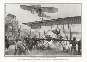 Quase acidente no Aeródromo de Hendon, 1913.