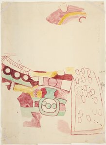 Cópia de fragmentos de pinturas de Teotihuacan, Estado do México (aquarela) de Adela Breton
