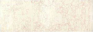 Parede Sul, Templo Superior dos Jaguares, Chichen Itza, México Quarto Central Sul (tinta vermelha e grafite) de Adela Breton