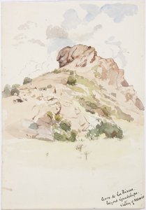 Vista - Cerro de los Riscos, além de Guadalupe, México (aquarela) de Adela Breton