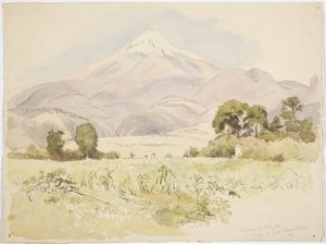 Vulcão Orizaba, perto de S Juan, Coscomatepec, México (aquarela) de Adela Breton
