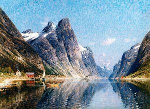 Uma cena do fiorde norueguês