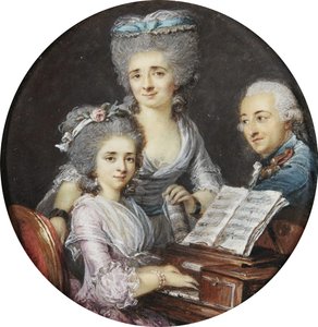Adelaide Labille-Guiard - Retrato de uma mãe e de um pai com a sua filha ao cravo de Adelaide Labille Guiard