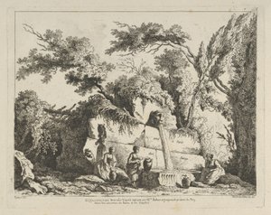 Folha de rosto de Diferentes vistas tiradas da natureza... nos arredores de Roma..., século XVIII. de Adélaide Allou