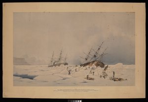 H.M.S. Phoenix e The Breadalbane no momento em que o último foi esmagado e afundado... de Admiral Edward Augustus (after) Inglefield