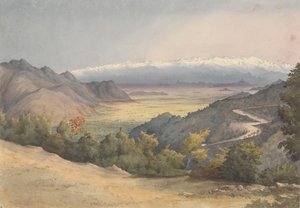 Planície de Santiago, Chile, a partir da Cuesta del Prado, 7 de janeiro de 1851 de Admiral Sir Edward Gennys Fanshawe