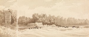 Torre em ruínas no local da antiga cidade do Panamá, destruída por Morgan, o Bucaneiro, em 1670, março de 1850 de Admiral Sir Edward Gennys Fanshawe