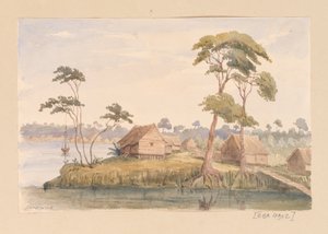 Sarawak do álbum de recortes das Índias Ocidentais, da América do Norte e de Bornéu de Admiral Sir Edward Gennys Fanshawe