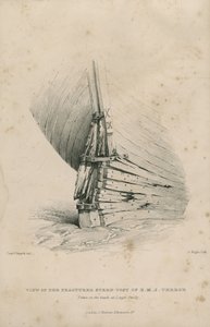 Vista da coluna de popa fracturada do H.M.S. Terror: tirada na praia de Lough Swilly de Admiral William Henry Smyth