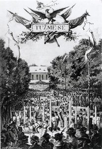 Tuzmês" (o esforço), primeira reunião dos Sokols em Praga de Adolf (after) Liebscher