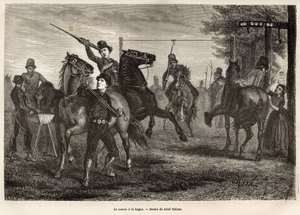 A corrida para o anel em Niewland, os jovens cavaleiros competem por, arma de uma lança de madeira, retirando o anel do pórtico onde está suspenso, o cavalo lança galope; para os mais desajeitados, uma colher de madeira também está suspensa de uma placa pr