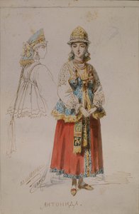 Figurino para a ópera A Life for the Tsar de M. Glinka, 1867