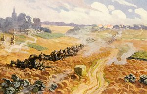 Infantaria prussiana da linha no ataque (cor litho)