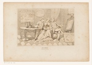 Casanova e o Duque de Matalone Olhando para a Arte Erótica com Leonilde de Adolf Gnauth