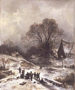 Crianças a brincar na neve
