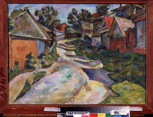Estrada de campo. Pintura de Adolf Israelevich Milman (1886-1930), óleo sobre tela de Adolf Israelevich Milman