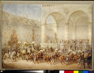 Cerimônia de partida do imperador Nicolau I (Nicolai Pavlovich Romanov