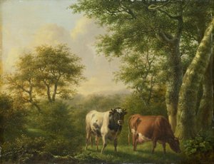 Paisagem com gado de Adolf Karel Maximiliaan Engel