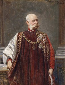 Retrato de Franz Joseph I da Áustria como Grão-Mestre do Tosão de Ouro, 1903 de Adolf Liebscher