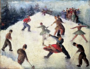 Cena de patinagem de inverno c.1920