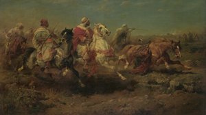O ataque (óleo sobre linho) de Adolf Schreiyer