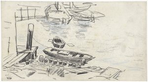 Cais com barcos de Adolf le Comte
