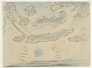 Estudo das nuvens com sol de Adolf le Comte