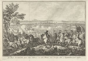 Alívio de Turim, 1706 A cidade de Turim, profanada pelo Duque e Príncipe de Saboia em 7 de setembro de 1706 (título no objeto)