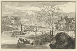 Paisagem de Inverno com vista para uma cidade
Paisagens italianas e alemãs (título da série) de Adolf van der Laan
