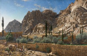 Mosteiro de Santa Catarina no Monte Sinai (óleo sobre tela) de Adolf von Meckel