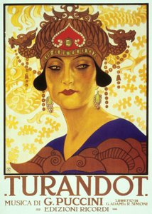 Capa por Anon da partitura da ópera Turandot de Giacomo Puccini