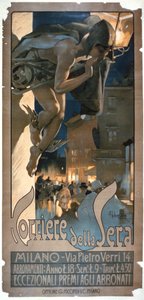Cartaz publicitário do "Corriere della Sera", impresso em Milão, 1898