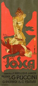 Cartaz para a Ópera Tosca de G. Puccini, 1899.