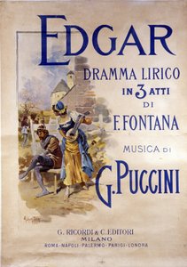 Poster para a ópera "Edgar" do compositor Giacomo Puccini (1858-1924) de Adolfo Hohenstein de Adolfo Hohenstein