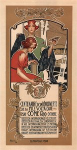 O 100º aniversário da descoberta de Voltas da bateria elétrica, 1898 de Adolfo Hohenstein