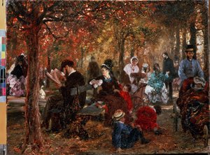 "Dans le jardin du Luxembourg a Paris" (No Jardin de Luxembourg) Peinture d