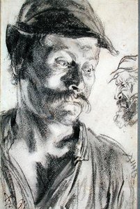 Estudo para os Ironmongers (carvão no papel) de Adolph Menzel