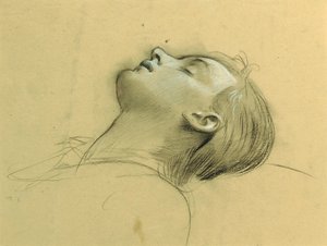 Estudo do chefe de Santa Cecília, possivelmente para "Ahasver" de Adolf Hiremy Hirschl