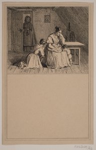 Uma família pobre. Não. 25 em Cr. Winther e M. Rørbye, "25 fotos para crianças pequenas" de Johan Adolph Kittendorff