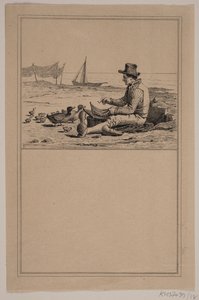 O pescador e o pato. Não. 17 em Cr. Winther e M. Rørbye, "25 fotos para crianças pequenas" de Johan Adolph Kittendorff