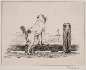 O cachorro na praia de Johan Adolph Kittendorff