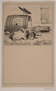 O cocho do cachorro. Não. 8 em Cr. Winther e M. Rørbye, "25 fotos para crianças pequenas" de Johan Adolph Kittendorff