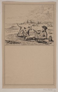 O pastor e o cão. Não. 7 em Cr. Winther e M. Rørbye, "25 fotos para crianças pequenas" de Johan Adolph Kittendorff